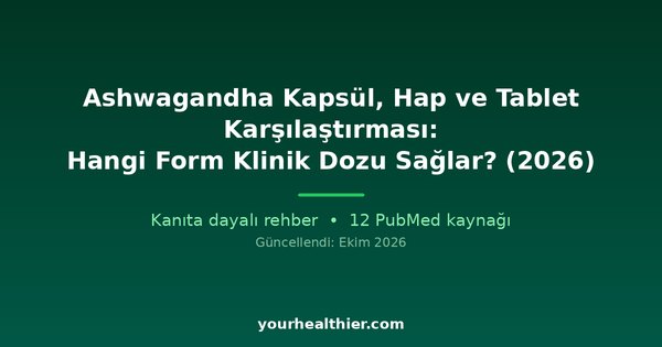 Ashwagandha Kapsül, Hap ve Tablet Karşılaştırması: Hangi Form Klinik Dozu Sağlar? (2026)