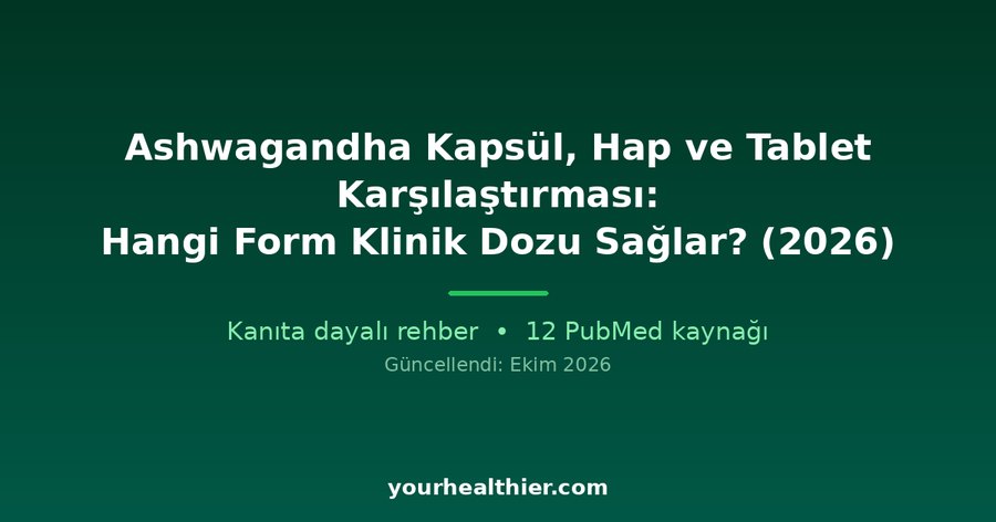 Ashwagandha Kapsül, Hap ve Tablet Karşılaştırması: Hangi Form Klinik Dozu Sağlar? (2026)
