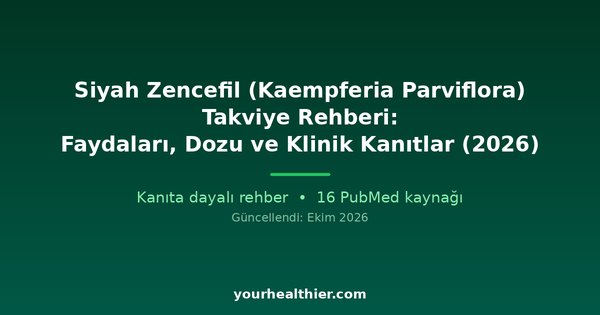 Siyah Zencefil (Kaempferia Parviflora) Takviye Rehberi: Faydaları, Dozu ve Klinik Kanıtlar (2026)