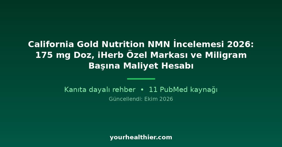 California Gold Nutrition NMN İncelemesi 2026: 175 mg Doz, iHerb Özel Markası ve Miligram Başına Maliyet Hesabı