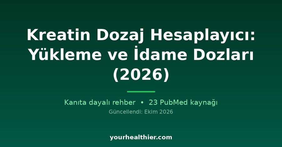 Kreatin Dozaj Hesaplayıcı: Yükleme ve İdame Dozları (2026)