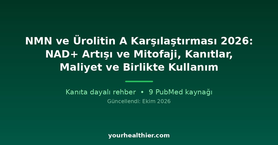 NMN ve Ürolitin A Karşılaştırması 2026: NAD+ Artışı ve Mitofaji, Kanıtlar, Maliyet ve Birlikte Kullanım